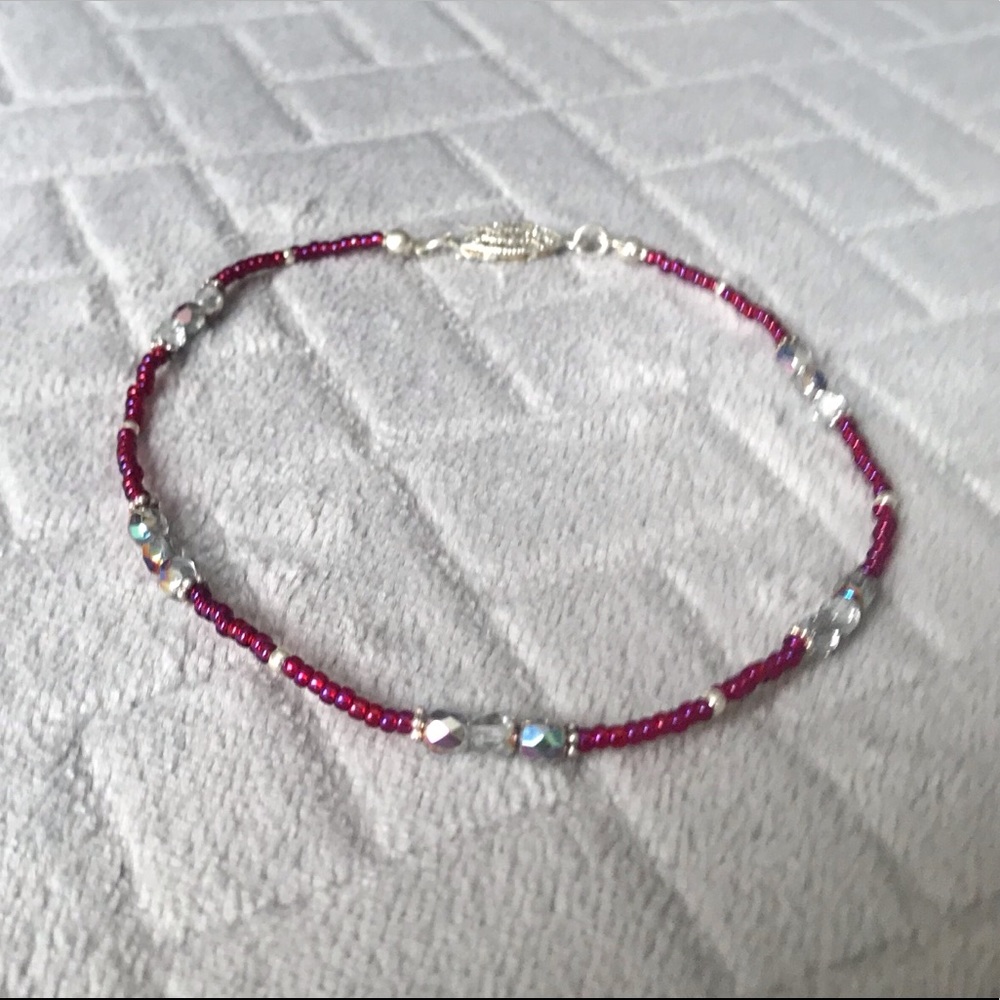 🪞crystal beaded anklet